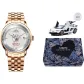 Silver Dial-Gold Steel Band