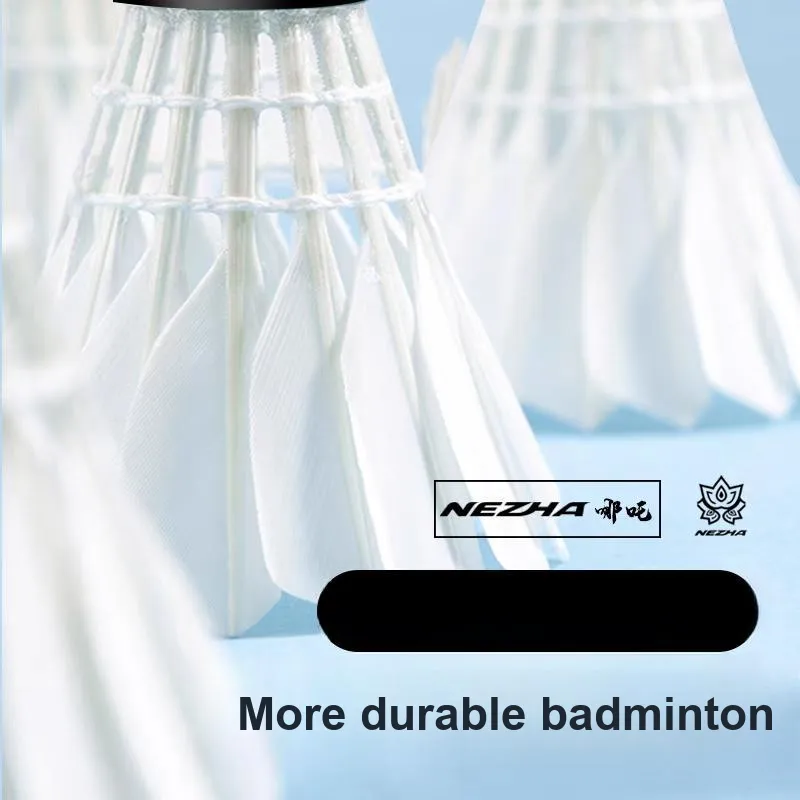 Kawasaki Nezha Series NEZHA8 Size 12 Pack Goose Feather Training/Everyday Use Ball Shuttlecocks-2
