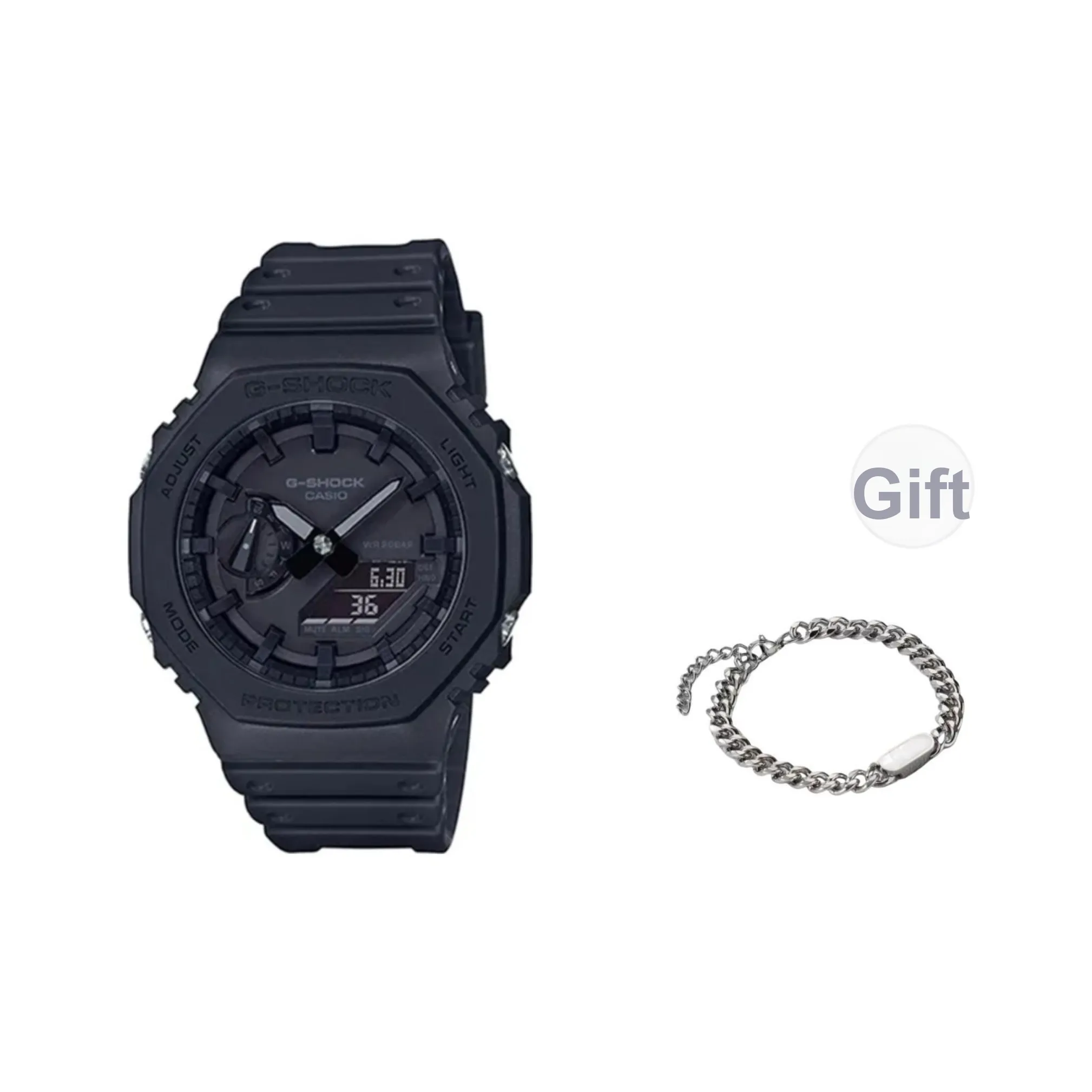 Часы SHOCK Кварц Механизм Мужские часы Черный циферблат