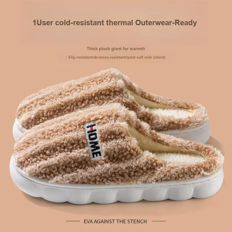 Foot Recreation Winter Minimalist Style Suede Home Warm Small Starry Sky Embroidered Cotton Slippers Unisex-23