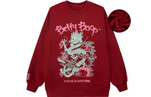 UNIFREE X Betty Boop™ Co-branded Series Sweatshirts Unisex Red