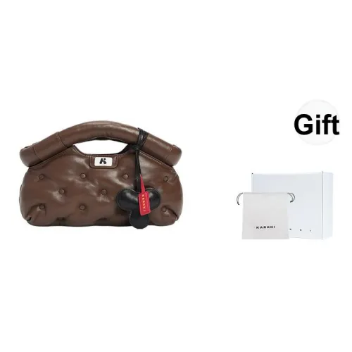 Karkki Lambskin Cloud Pouch Small Women's Brown