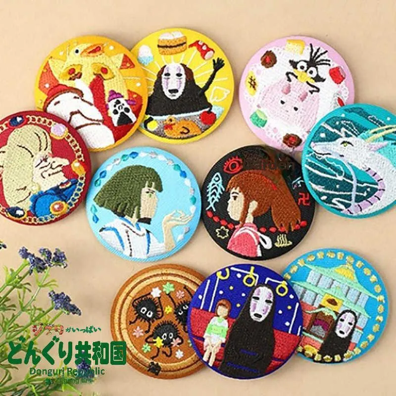 XIANGZIGONGHEGUO Embroidery Collection Chika & Chika's Miyazaki Ghibli Anime Merchandise Blind Box Badges-3