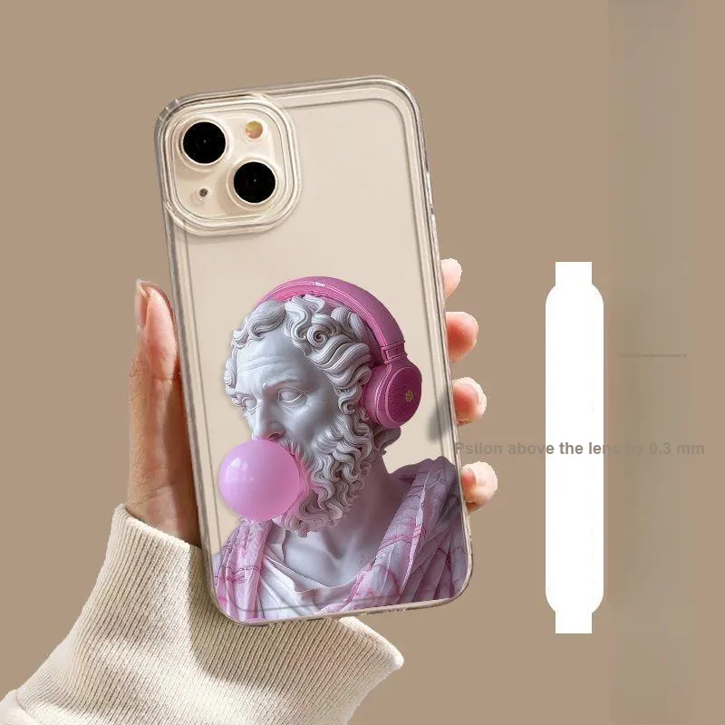 LONGYUGU Silicone Material Artistic Creative Socrates Phone Case Compatible With Apple 11/12/13/14/15/16/plus/pro/proma-1