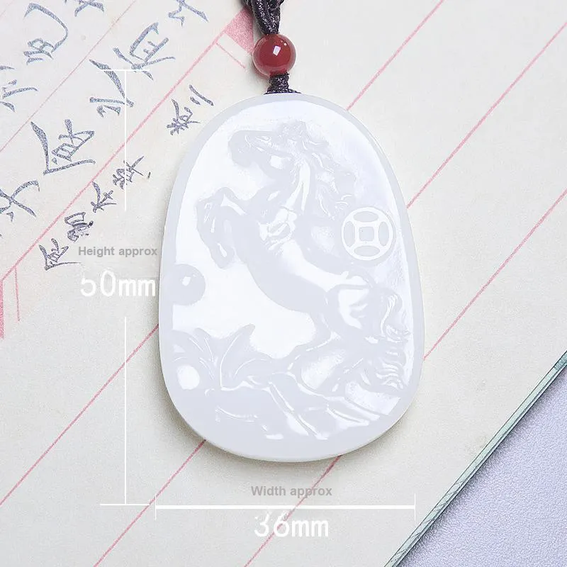 Ingenuity Hetian Jade Necklaces White Jade Unisex-2