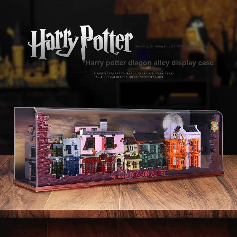 LIGHT YOUR BRICKS Compatibility Building Block 75978 Diagon Alley Display Case Harry Potter Model Accessories-2