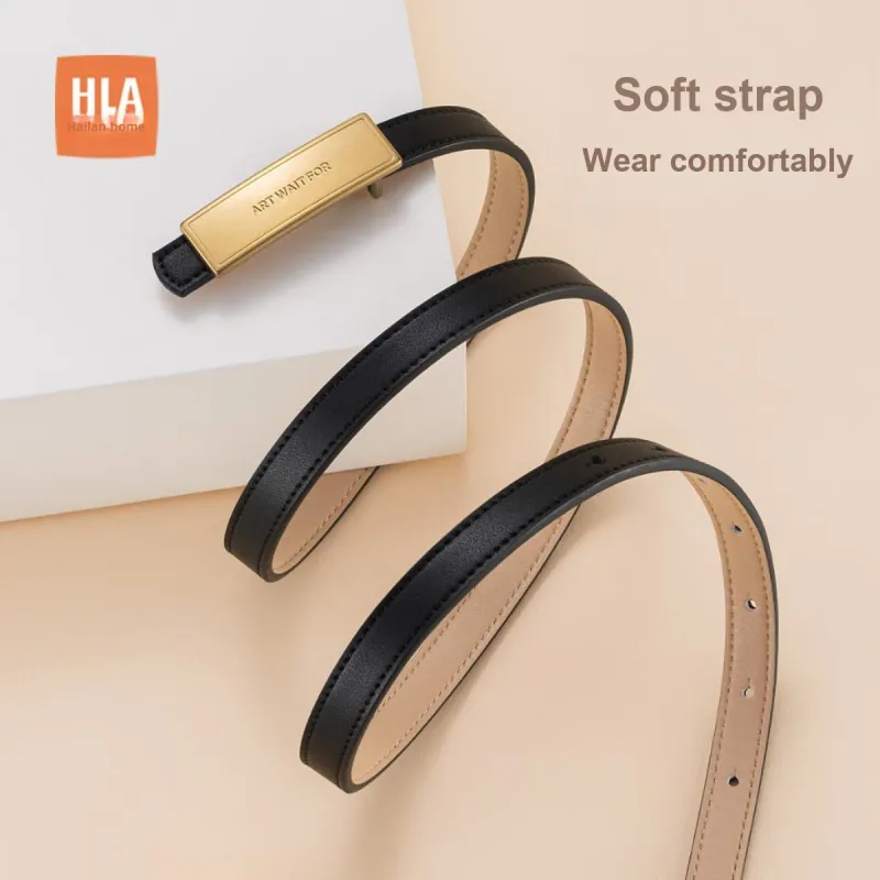 HLA Cow Leather Leather Belts Women's Width 1.45cm-3