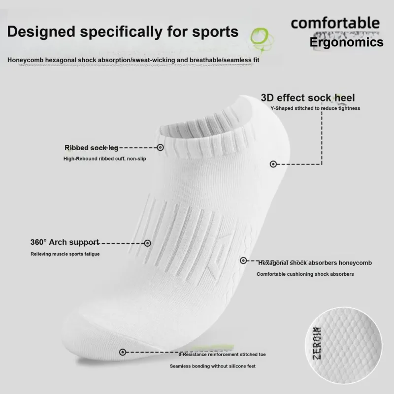 ZEROIN No Show Socks Unisex Box 5 Pack-24