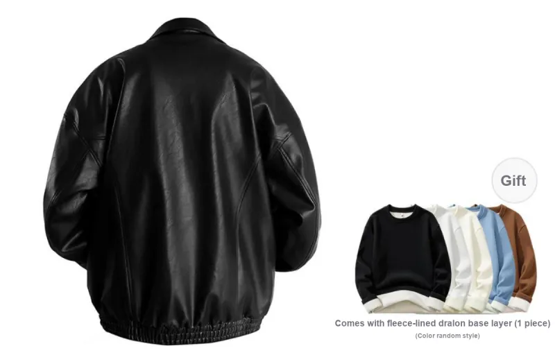 Qnxeey Leather Jackets Unisex-19