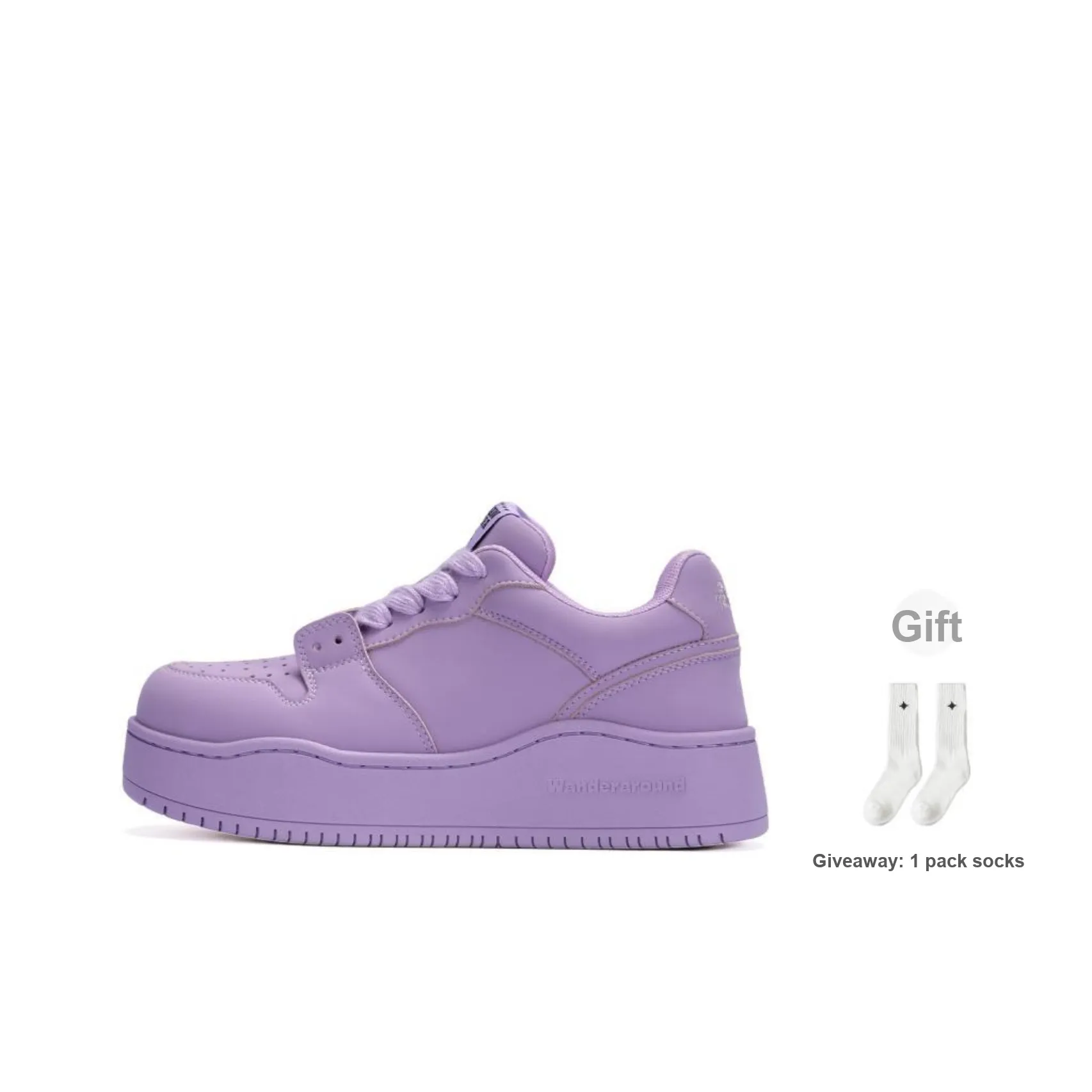 WANDER AROUND Low Top Skateboard Shoes Unisex Purple
