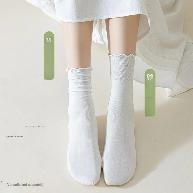 MIIOW Mid Calf Socks Women's 5 Pack-21