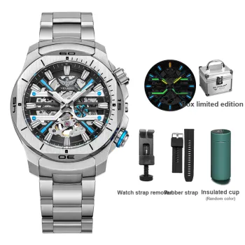 YELANG X Collection Automatic Mechanical Movement Stainless Steel Watchband Watch Men's Watches Cut Out Dial