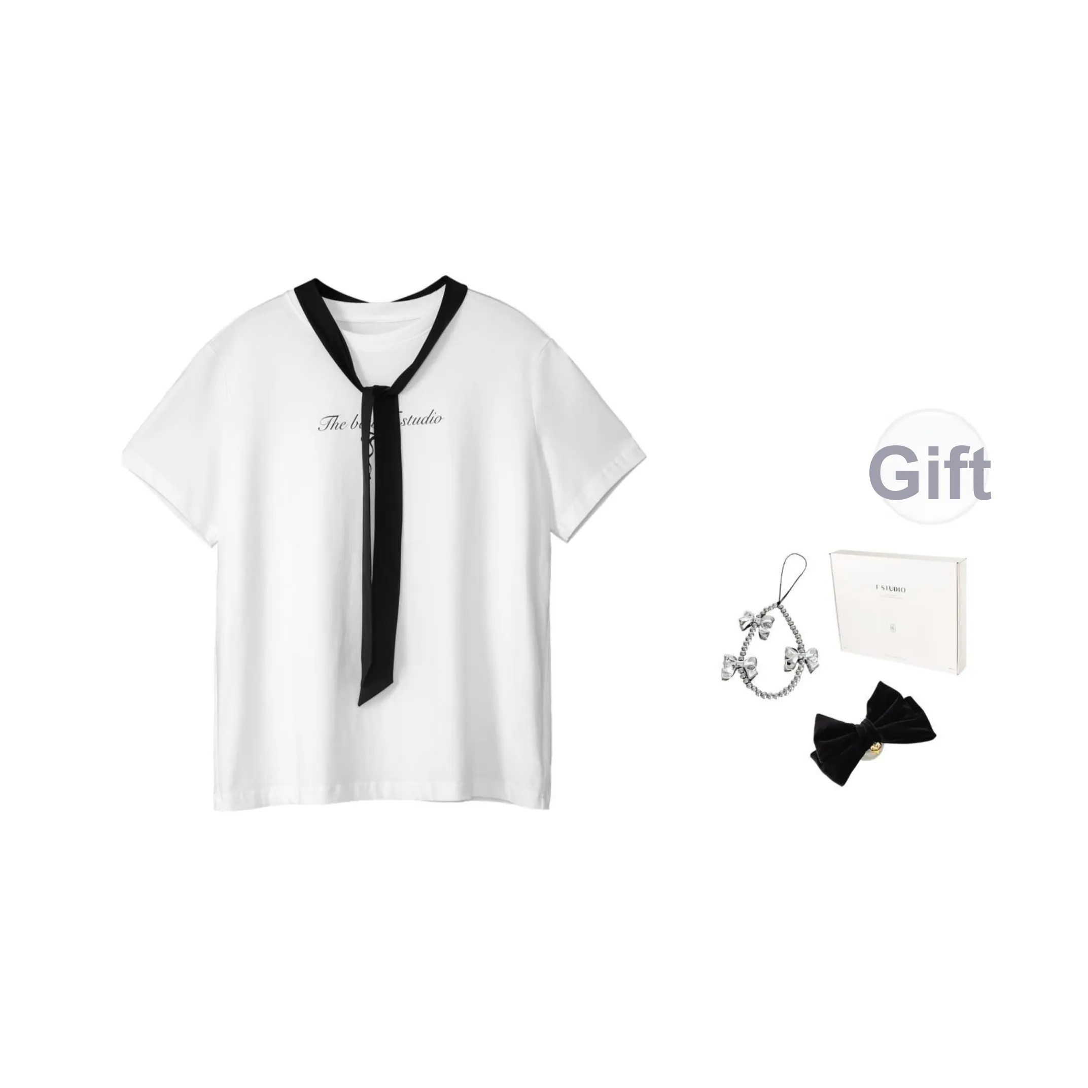 Fstudio Летний Корейский стиль Lazy Преппи стиль Комплект 100% хлопок С принтом Короткий рукав Т-рубашка Женская