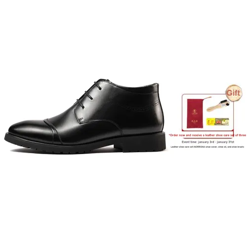 LAORENTOU Dress Shoes Men Mid-Top Black