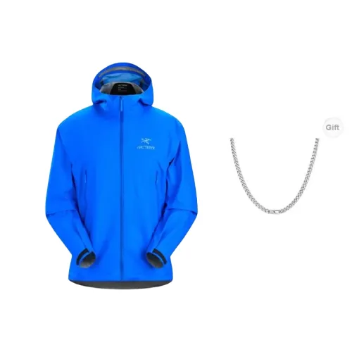 Arcteryx Beta Series Windbreaker Jackets Men Water Wave Blue Includes Necklace