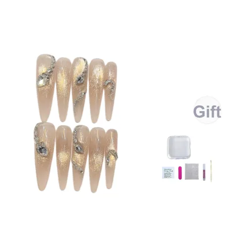 JIDUOMENG Золотой Покрытый Змея Летний Сверкающий Циркон Ромб Наклейки для Ногтей Ручной Работы Съемные Накладные Ногти