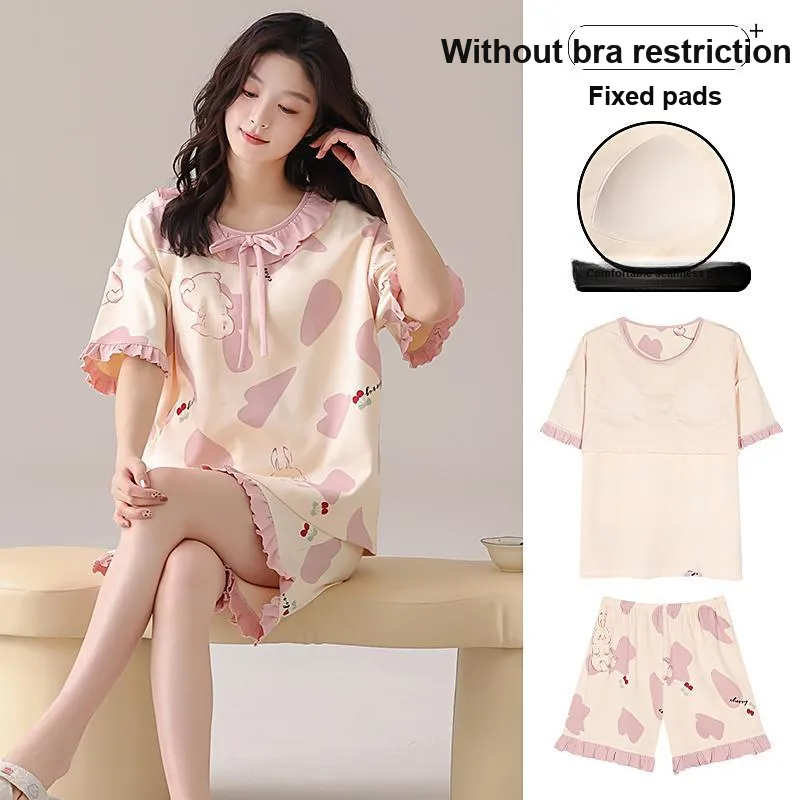 Pretty Lady Pajama Set Women's Pink-1