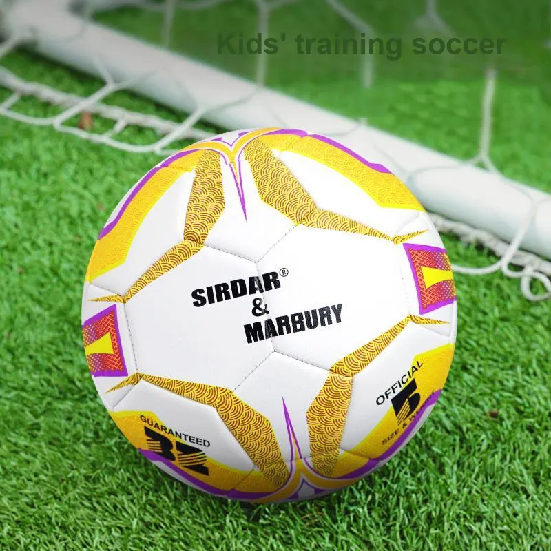 SIRDAR No. 4 No. 5 Soccer PU Machine Stitched Soccer Ball Unisex White Yellow-4