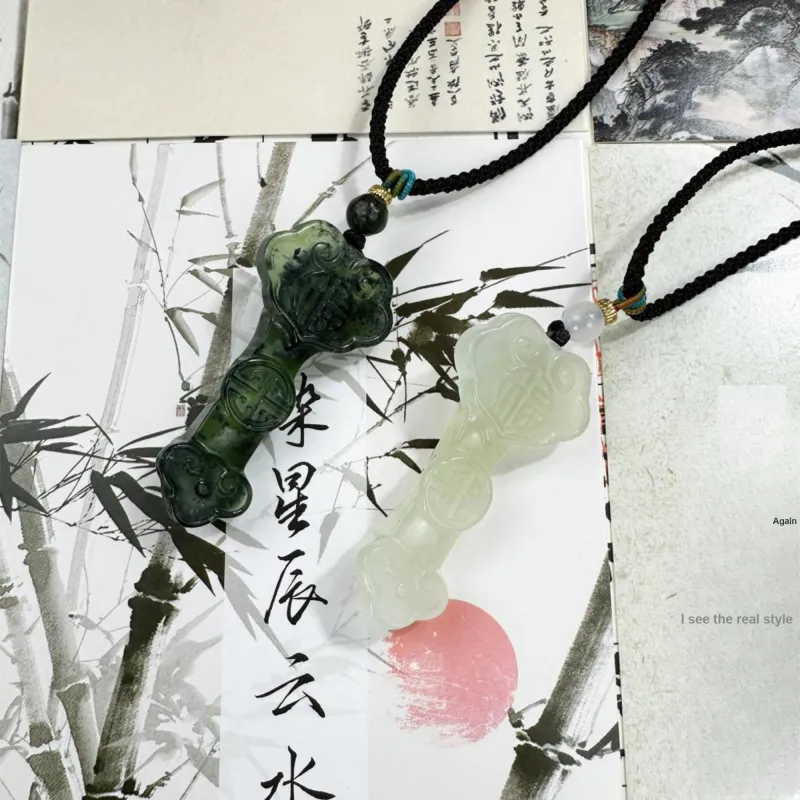 Tang Zhi Serpentine Jade Necklaces Unisex-14