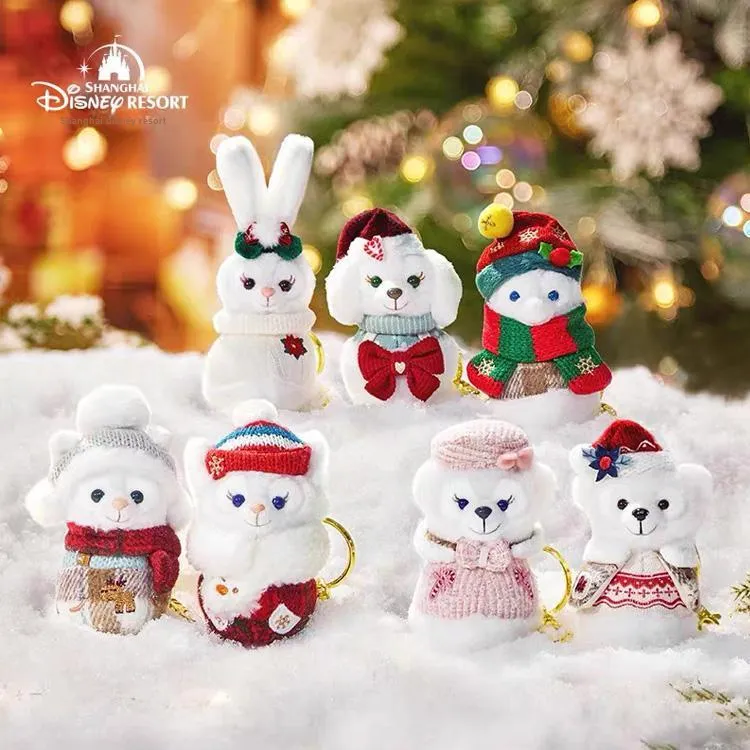 Disney 2023 Winter Duffy And Friends Snowman Series ShellieMay Set Dolls Plush Pendant 10cm Height Shanghai Disney-2