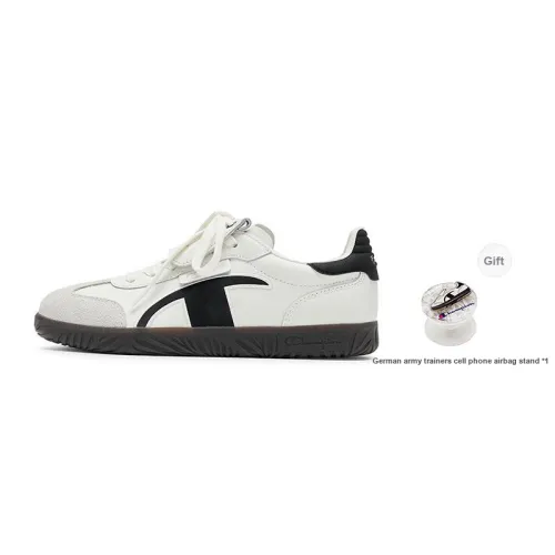 Champion Champ T Trainer German Army Trainers Low Top Skateboard Shoes Men's Black White