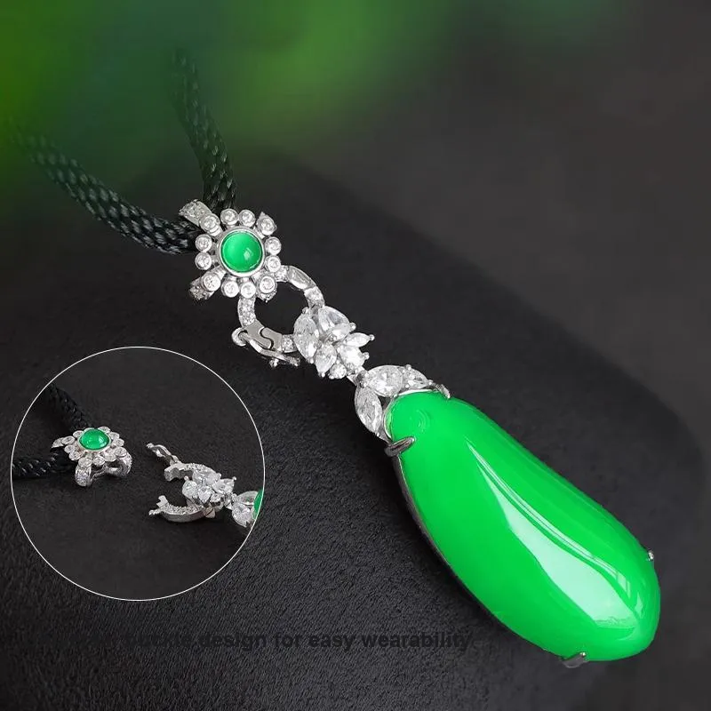 ZHANGKAKA Chalcedony Pendants Women's-3