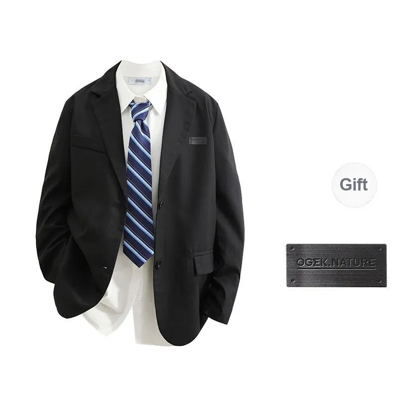OGEK Business Suit Unisex Dark Gray Comes With White Shirt+Brooch-5