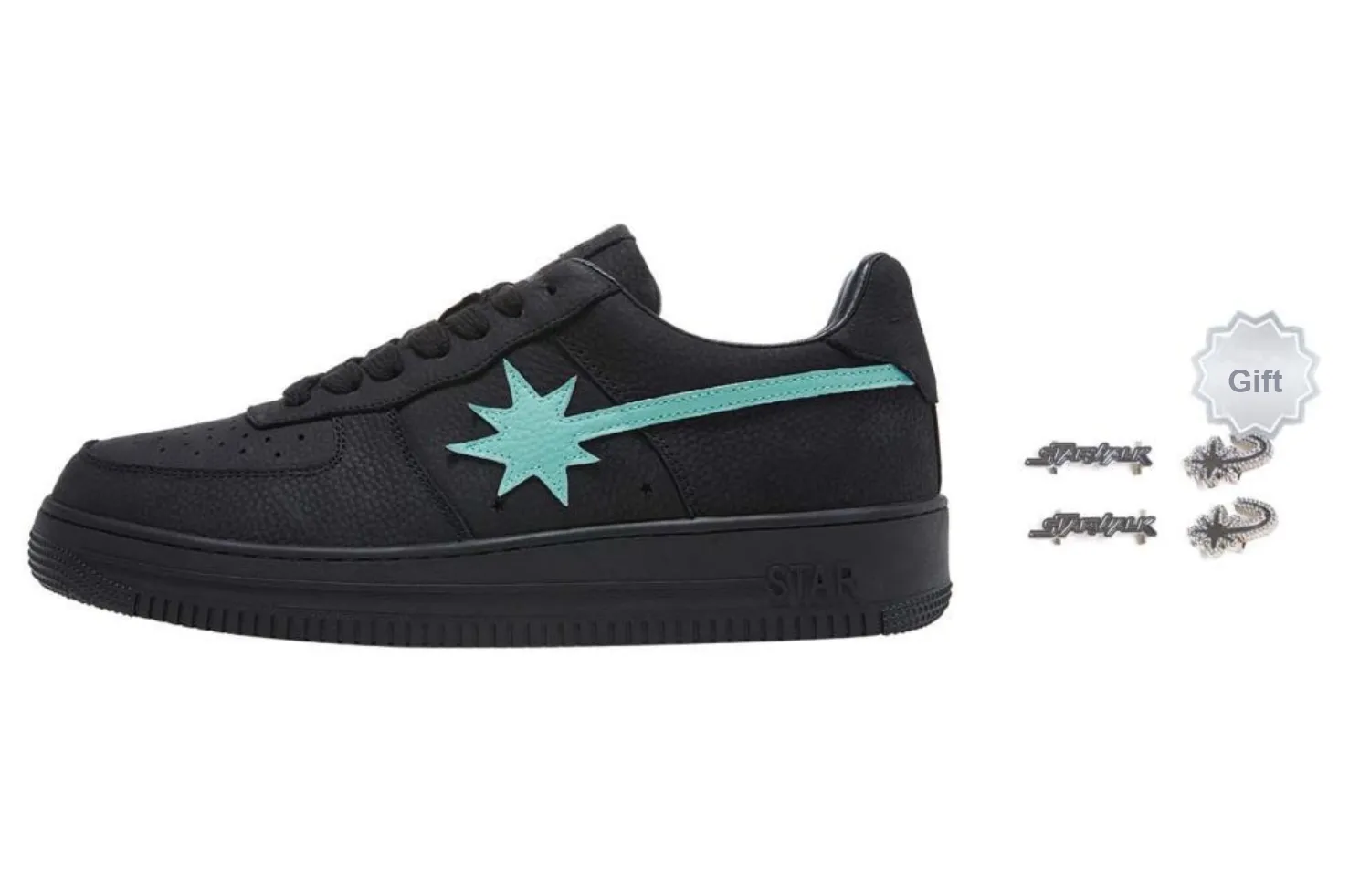 Starwalk Soldier Stars Shoes Anti Slip And Wear Resistant Breathable Low Top Skateboard Shoes Unisex Black