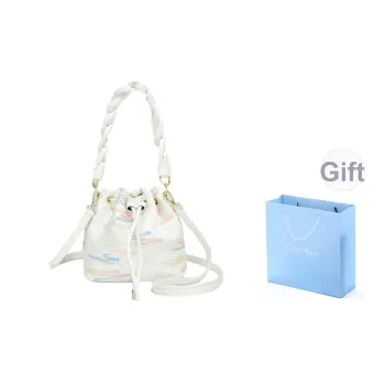 COLINS KEIRS Synthetic Leather Bucket Bag Handbag Women's Ecru