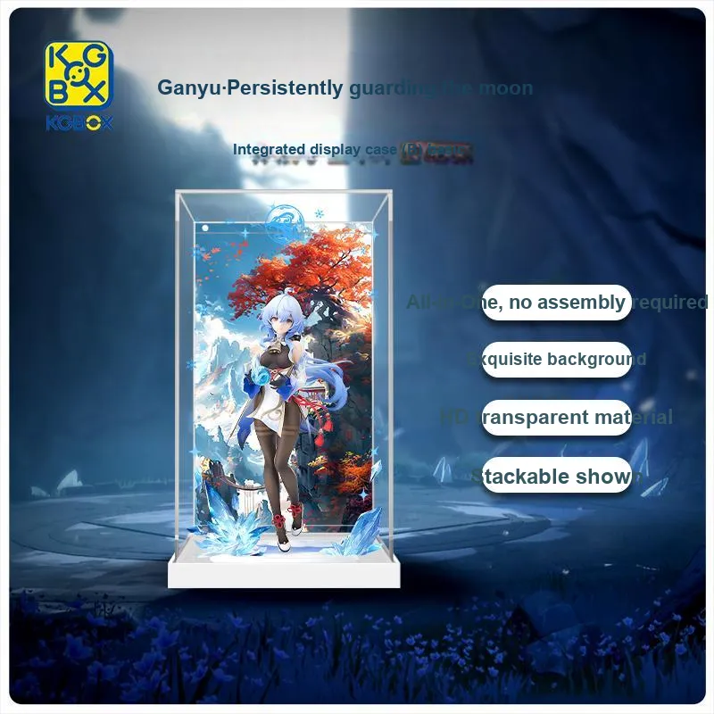 KGBOX Compatibility MiHoYo Ganyu·Chasing The Moon Figure Storage Dust Resistant Acrylic Display Case Model Accessories-3
