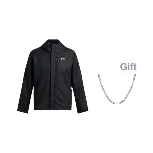 Under Armour Водонепроницаемый Ветрозащитный And Устойчивый к истиранию Ветровка Мужской Черный С ожерельем