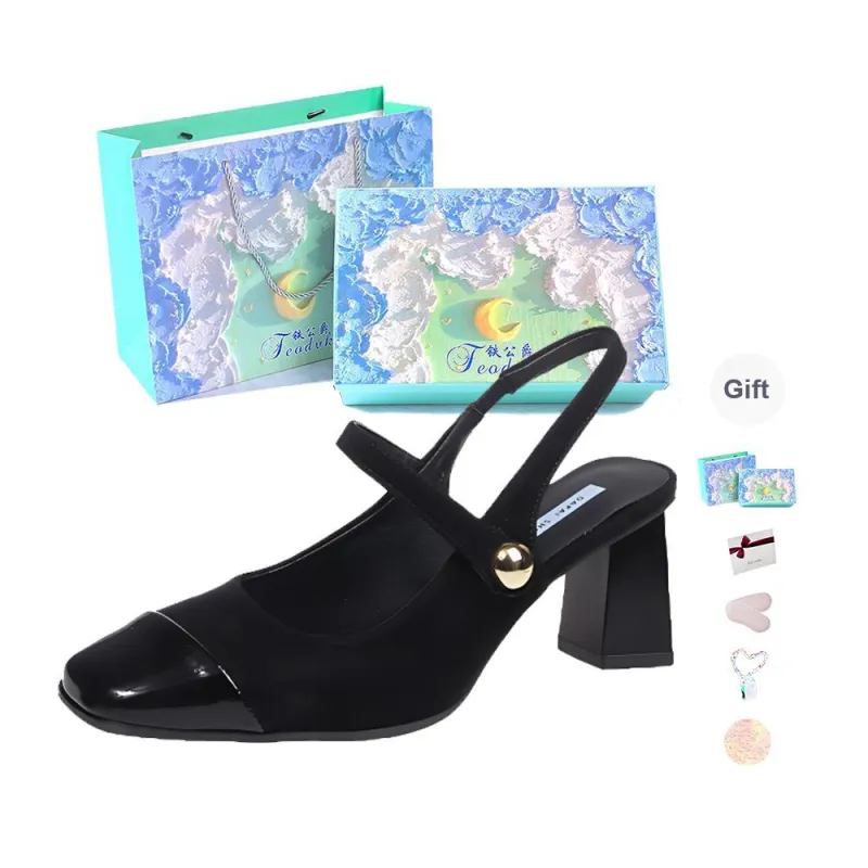 Feo Dvke Chunky Heel High Heels Women's Gift Box Set-10