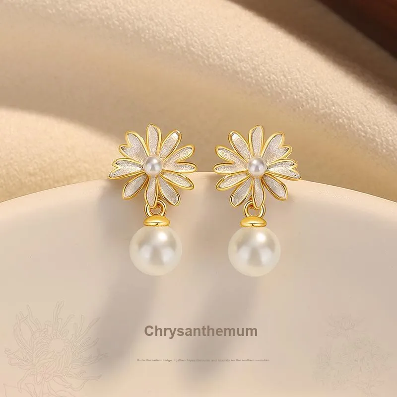 YINGNIXINDONG 925 Sterling Silver Stud Earrings Women's-21
