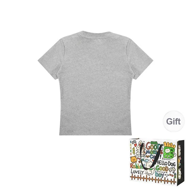 DEDY T Shirts Women's Gray Shopping Bag Included-1