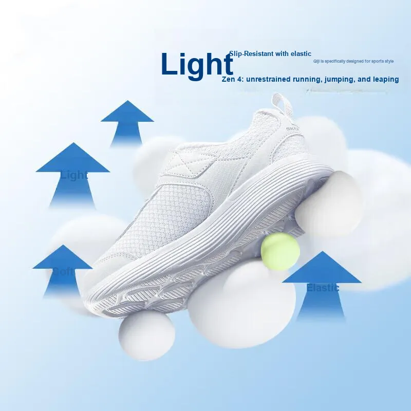 Skechers Go Run 400 V2 Slip Resistant Cushioning Abrasion Resistant Low Top Kids Lifestyle Shoes White Teenagers-1