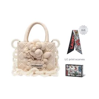 Laurence & Chico Cotton Tote Bag Shopping Bag Handbag Regular Women's Moss Green/Mist Blue/Mist Pink/Original