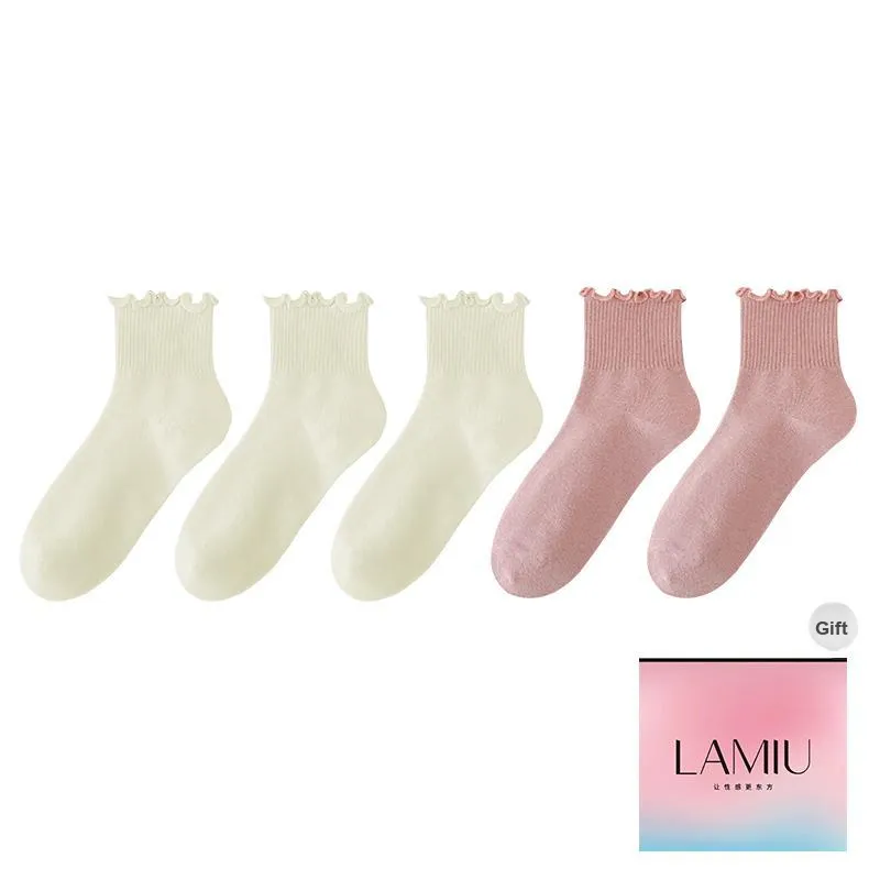 Lan Miao Mid Calf Socks Women's Shopping Bag 5 Pack-20