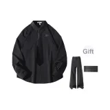 Black Shirt (Comes with Black Suit Trouser+Brooch)