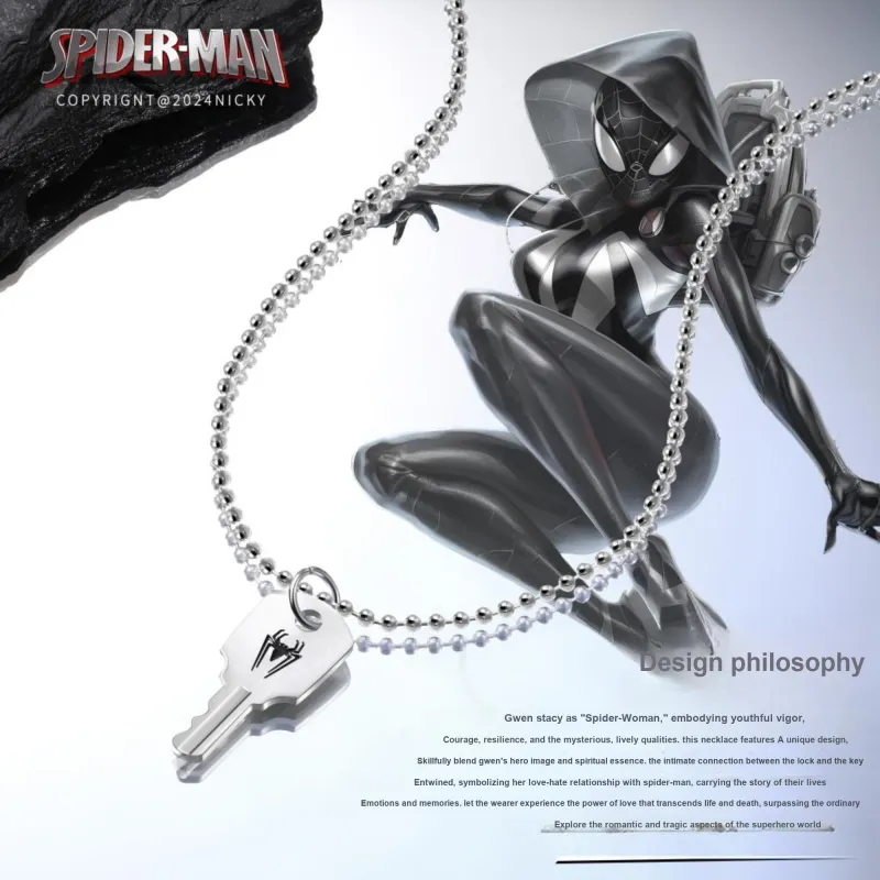 Disney Marvel Series Titanium Steel Necklaces Unisex Silver-2