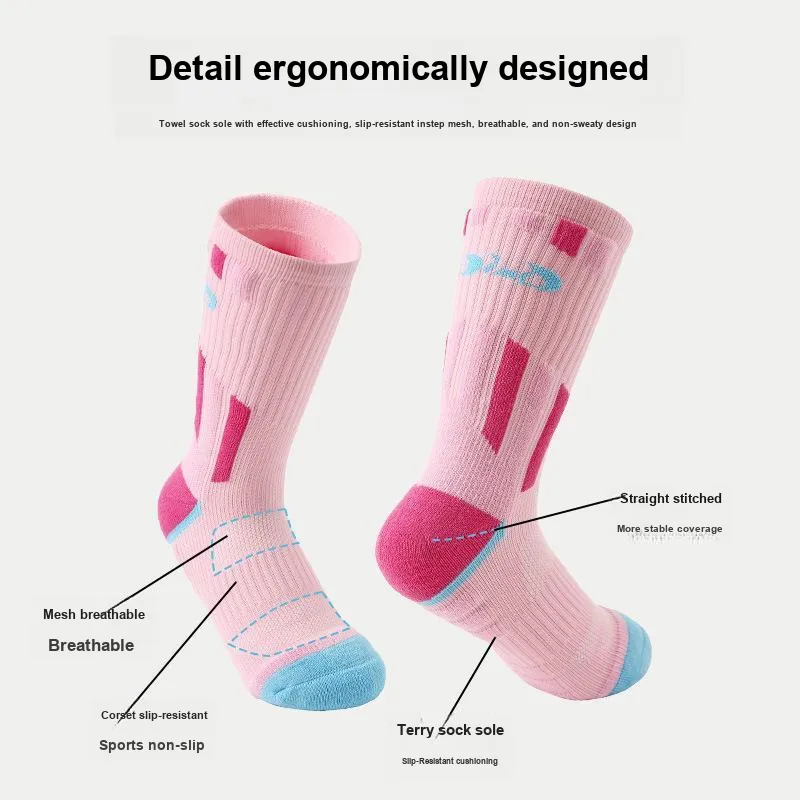 Vine Color Mid Calf Socks Unisex 3 Pack Pink-4