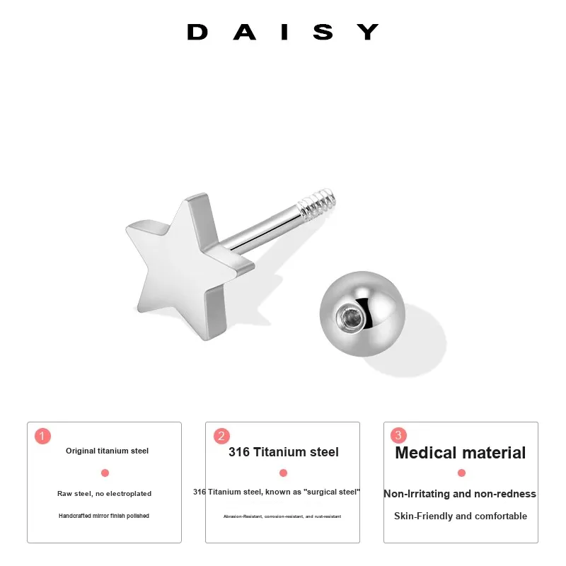 Daisy Dream Steel Stud Earrings Unisex-2