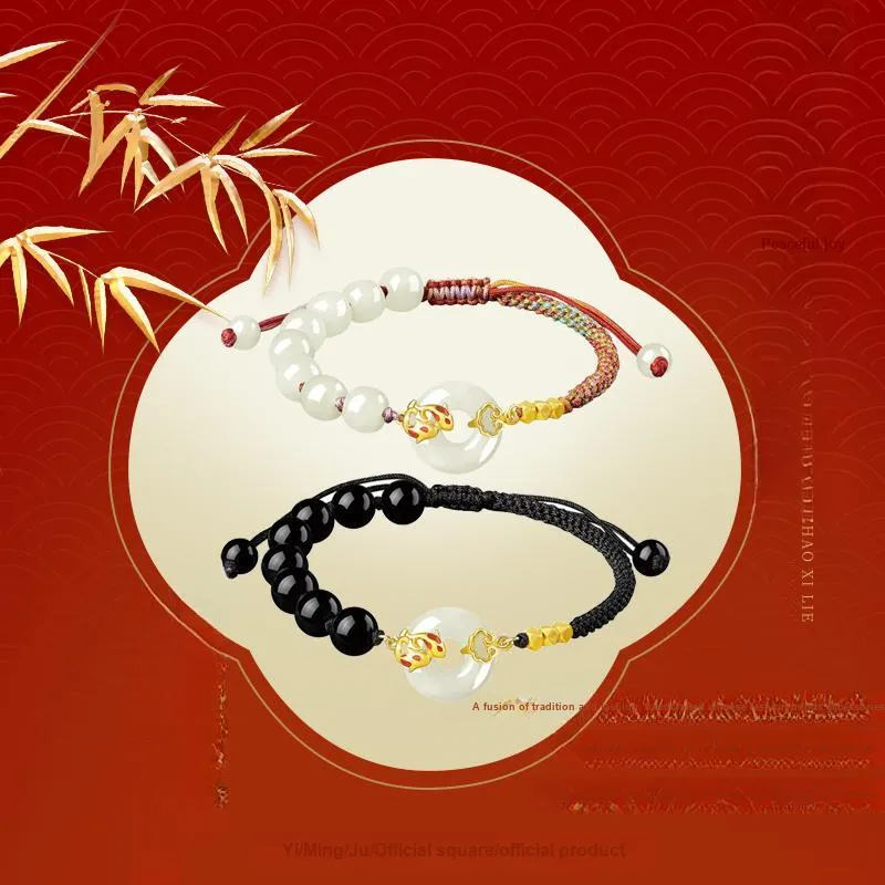 Yi Mingju Bracelets Pale Greenish White Jade Unisex-1