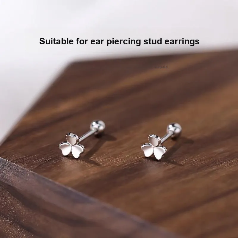 Rhymes S999 Fine Silver Stud Earrings Women's-1