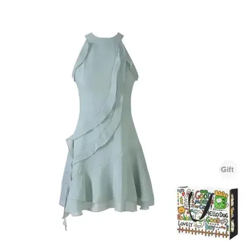 BVODE Sleeveless Dresses Women's Green Shopping Bag