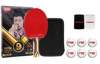 DHS Ping Pong Paddles Unisex All Wood Carbon Fiber Black Red