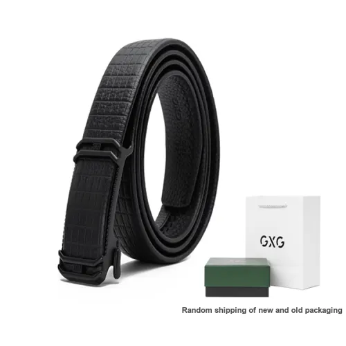 GXG Leather Belts Men Black