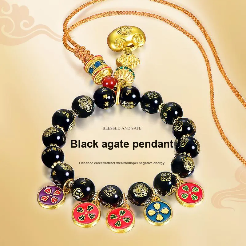 TAOHUAZHAOZHAO Agate Carved Jade Ornaments Unisex-4