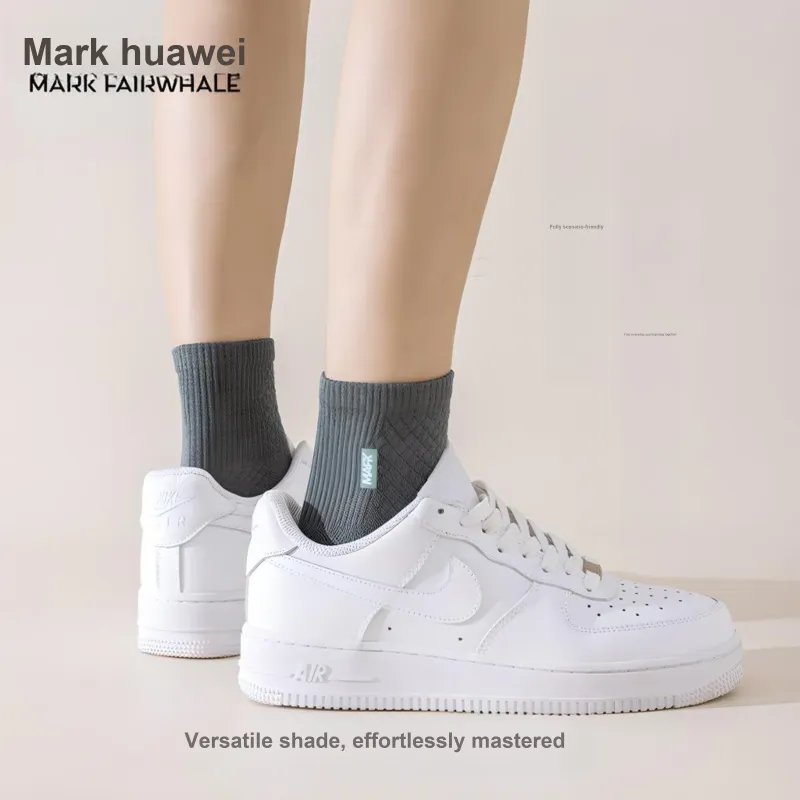 FAIRWHALE Mid Calf Socks Unisex 5 Pack-9
