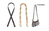 Brown Strap Extender+Gold Button Chain Decorative Chain