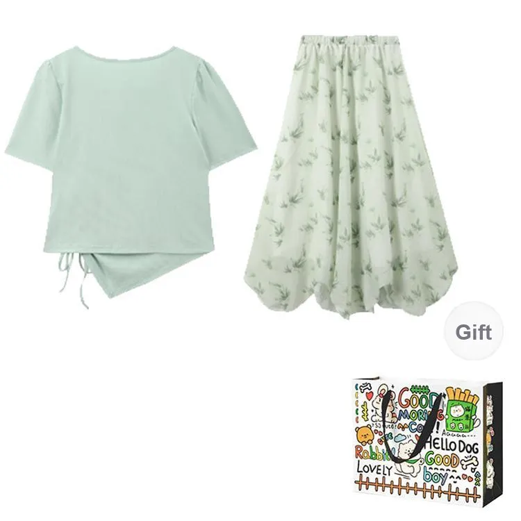 Dippanis Two Piece Skirt Sets Women's-1